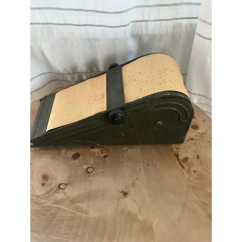 Vintage Industrial Metal Memo Roll Dispenser Desk Accessory Mid Century